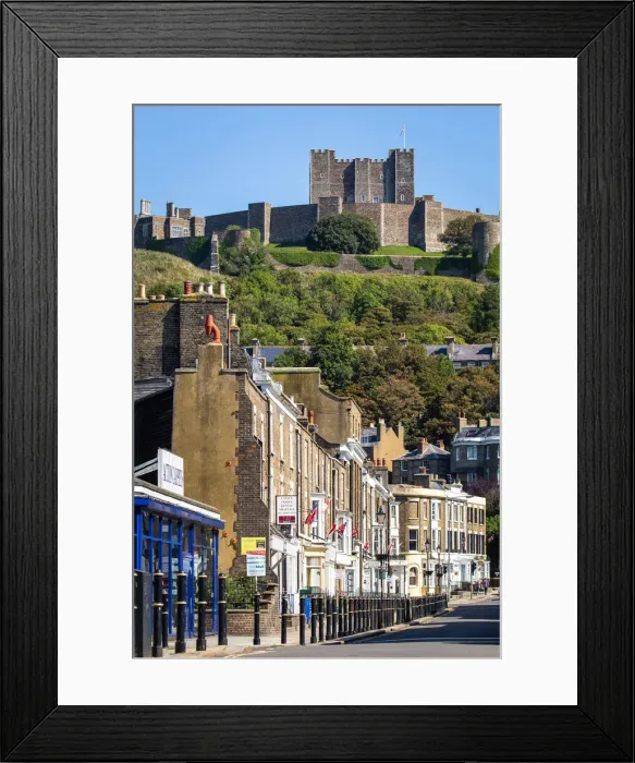 Framed Print : UK, England, Kent, Dover, Dover castle from Castle Street Framed Print : UK, England, Kent, Dover, Dover castle from Castle Street