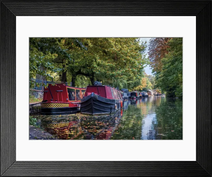 Framed Print : Europe, UK, England, London, Hackney, Regents Canal, houseboats Framed Print : Europe, UK, England, London, Hackney, Regents Canal, houseboats