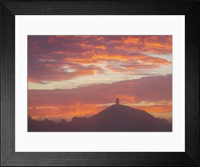 Framed Print : Beautiful sunrise above Glastonbury Tor, Somerset, England. Autumn (September) 2020 Framed Print : Beautiful sunrise above Glastonbury Tor, Somerset, England. Autumn (September) 2020
