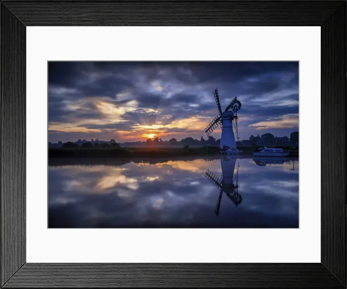Framed Print : Thurne Mill at Sunrise, Norfolk Broads, Norfolk, England Framed Print : Thurne Mill at Sunrise, Norfolk Broads, Norfolk, England