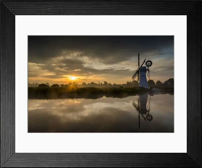 Framed Print : Thurne Mill at Sunrise, Norfolk Broads, Norfolk, England Framed Print : Thurne Mill at Sunrise, Norfolk Broads, Norfolk, England