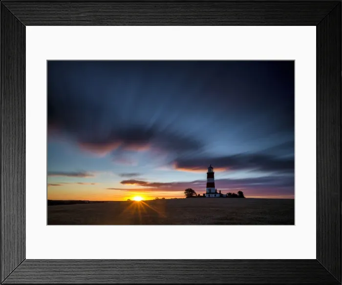 Framed Print : Happisburgh Lighthouse at Sunset, Happisburgh, Norfolk, England Framed Print : Happisburgh Lighthouse at Sunset, Happisburgh, Norfolk, England