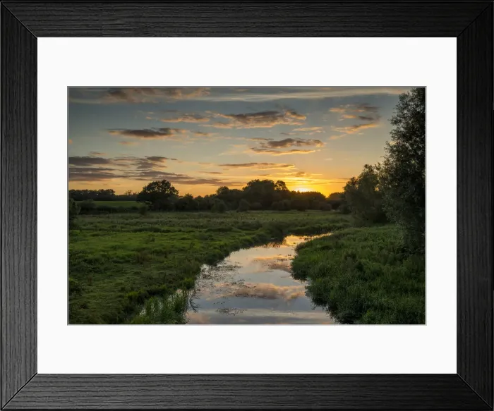 Framed Print : Sunset Reflections, Marston Marsh, Norwich, Norfolk, England Framed Print : Sunset Reflections, Marston Marsh, Norwich, Norfolk, England