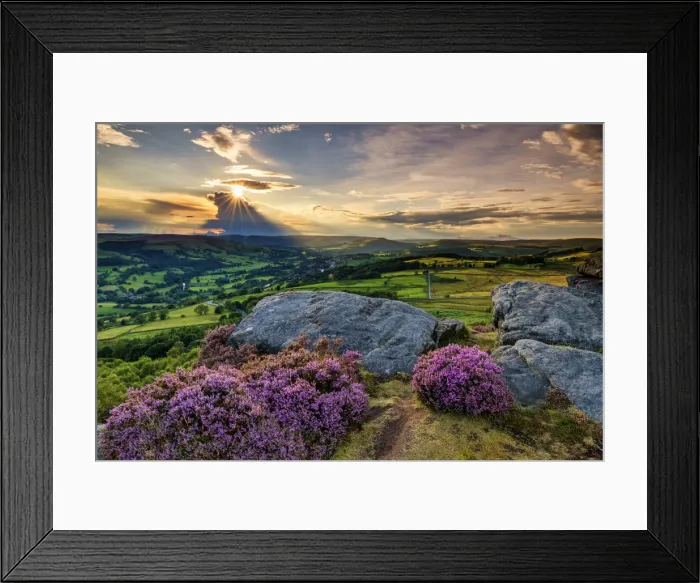 Framed Print : Millstone Edge at Sunset, Peak District National Park, Derbyshire, England Framed Print : Millstone Edge at Sunset, Peak District National Park, Derbyshire, England