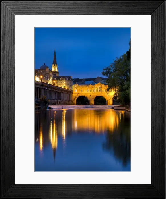 Framed Print : Pulteney Bridge at Night, Bath, Somerset, England Framed Print : Pulteney Bridge at Night, Bath, Somerset, England