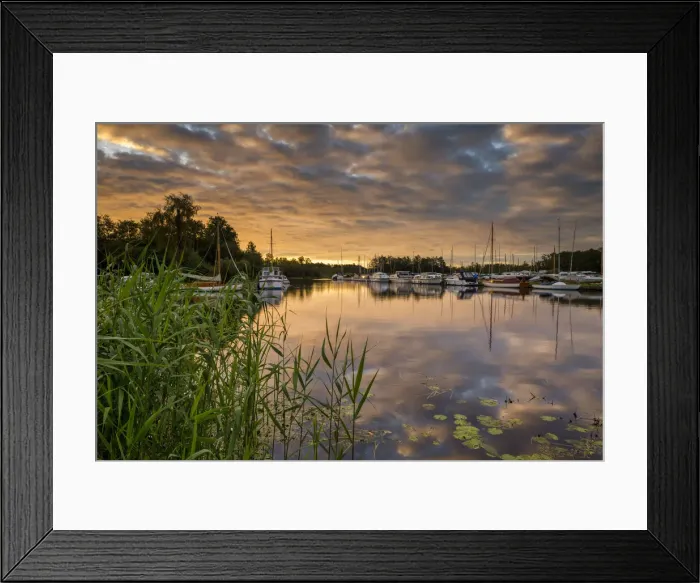 Framed Print : Barton Turf Staithe at Sunrise, Norfolk Broads National Park, Norfolk, England Framed Print : Barton Turf Staithe at Sunrise, Norfolk Broads National Park, Norfolk, England