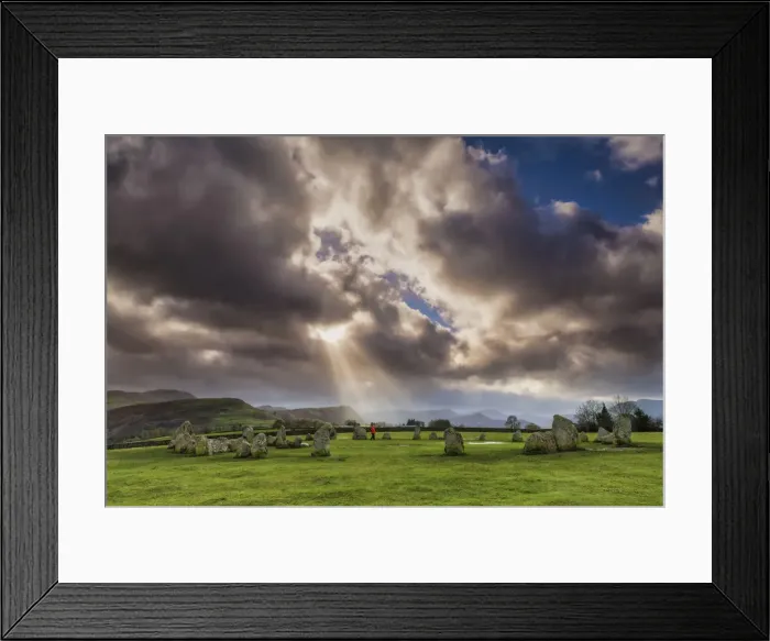 Framed Print : Sunrays on Castlerigg Stone Circle, Keswick, Cumbria, England