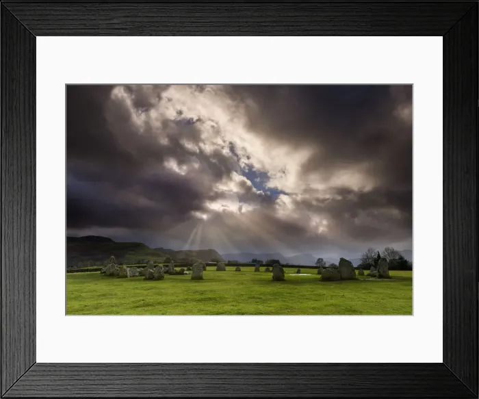 Framed Print : Sunrays on Castlerigg Stone Circle, Keswick, Cumbria, England Framed Print : Sunrays on Castlerigg Stone Circle, Keswick, Cumbria, England