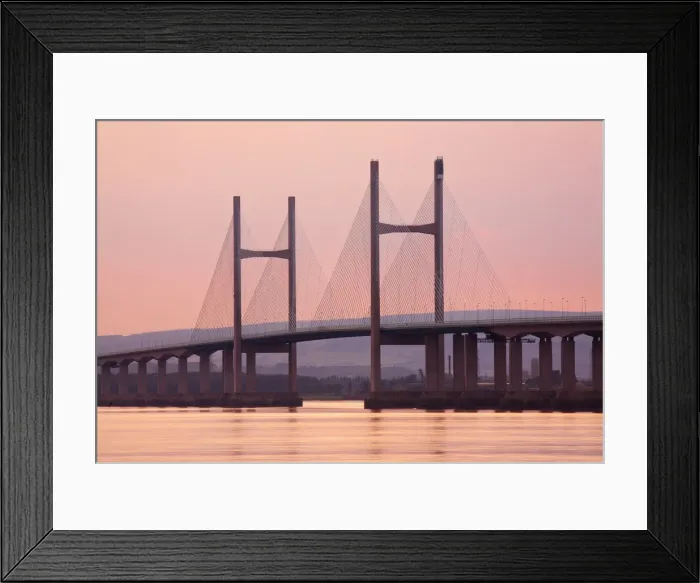 Framed Print : Second Severn Crossing over River Severn between England & Wales, Gloucestershire