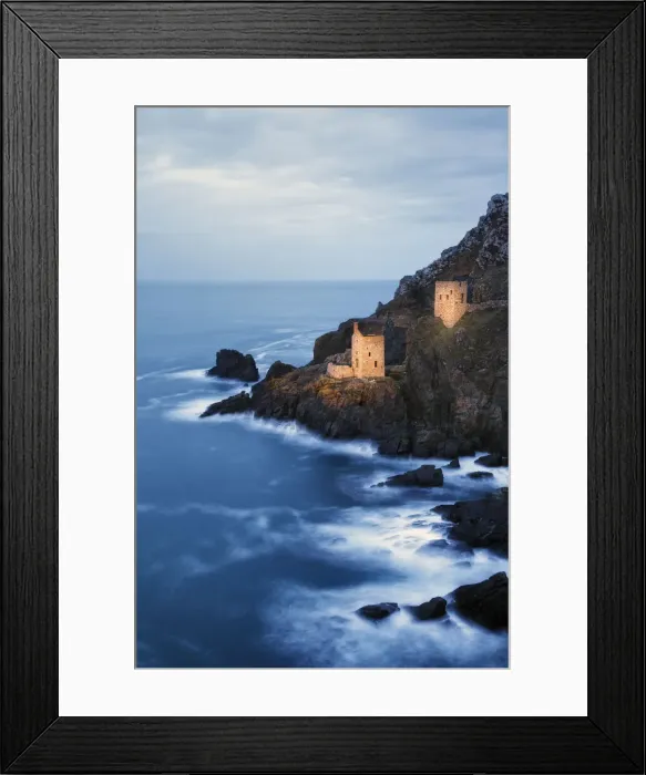 Framed Print : Crown Tin Mines at dusk on coast at Botallack, Cornwall, England Framed Print : Crown Tin Mines at dusk on coast at Botallack, Cornwall, England