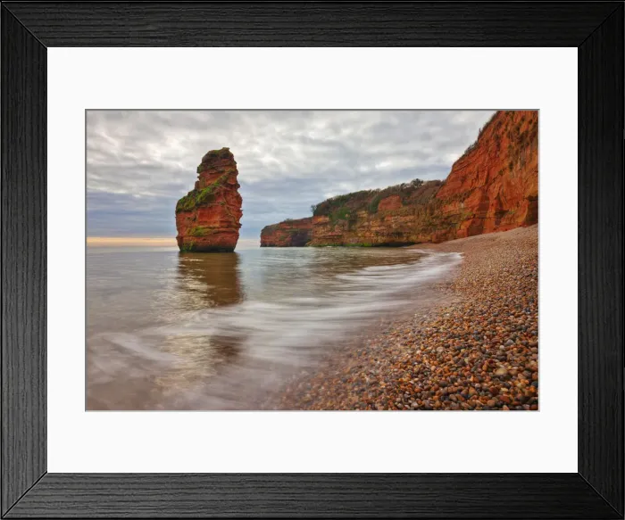 Framed Print : Sandstone cliffs at Ladram BayDevon, England Framed Print : Sandstone cliffs at Ladram BayDevon, England