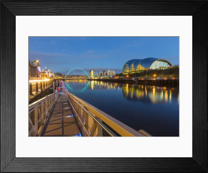 Framed Print : Millenium Bridge illuminated at dusk, River Tyne, Newcastle, Tyne and Wear, England Framed Print : Millenium Bridge illuminated at dusk, River Tyne, Newcastle, Tyne and Wear, England