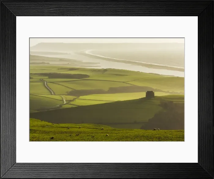 Framed Print : St. Catherines Chapel with the Fleet and Chesil Beach, Dorset, England Framed Print : St. Catherines Chapel with the Fleet and Chesil Beach, Dorset, England