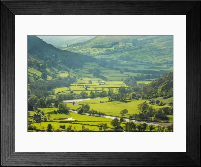 Framed Print : Fields with stone barn with dry stone walls, Gunnerside, Swaledale, North Yorkshire Framed Print : Fields with stone barn with dry stone walls, Gunnerside, Swaledale, North Yorkshire