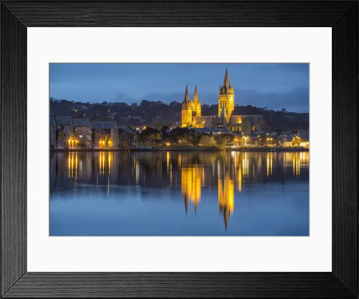 Framed Print : Truro Cathedral reflected in Truro River at dusk, Truro, Cornwall, England Framed Print : Truro Cathedral reflected in Truro River at dusk, Truro, Cornwall, England