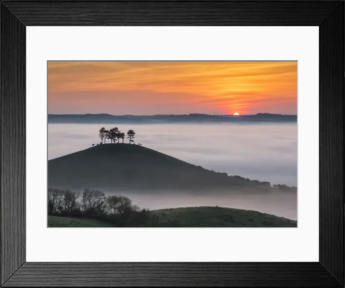 Framed Print : Misty morning view of Colmers Hill, Dorset, England, UK Framed Print : Misty morning view of Colmers Hill, Dorset, England, UK
