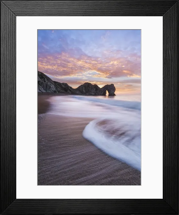 Framed Print : Durdle Door at sunrise, Jurassic Coast, Dorset, England Framed Print : Durdle Door at sunrise, Jurassic Coast, Dorset, England