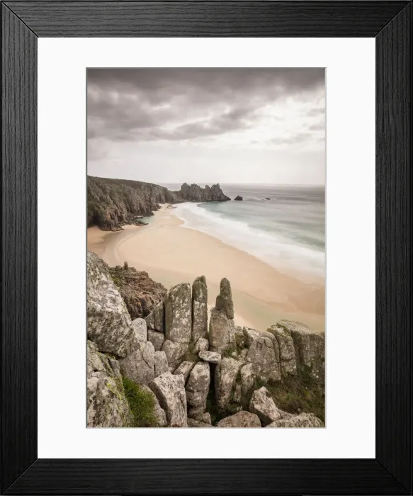 Framed Print : Pednvounder Beach, Cornwall, England, UK Framed Print : Pednvounder Beach, Cornwall, England, UK