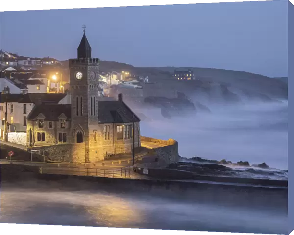 Porthleven during storm Ciara, Cornwall, England, UK