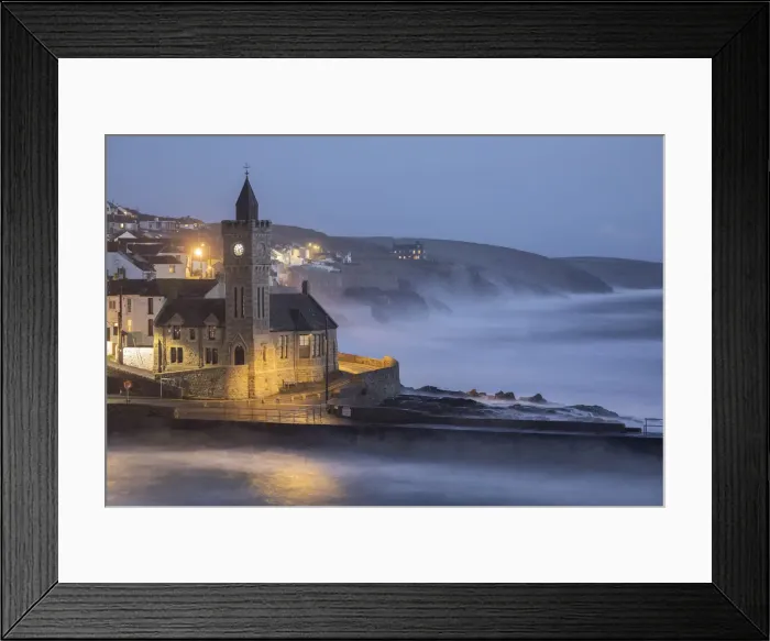 Framed Print : Porthleven during storm Ciara, Cornwall, England, UK Framed Print : Porthleven during storm Ciara, Cornwall, England, UK
