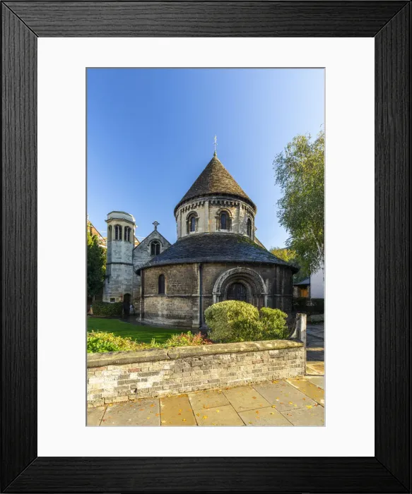 Framed Print : UK, England, Cambridge, Bridge Street and Round Church Street, The Round Church Framed Print : UK, England, Cambridge, Bridge Street and Round Church Street, The Round Church