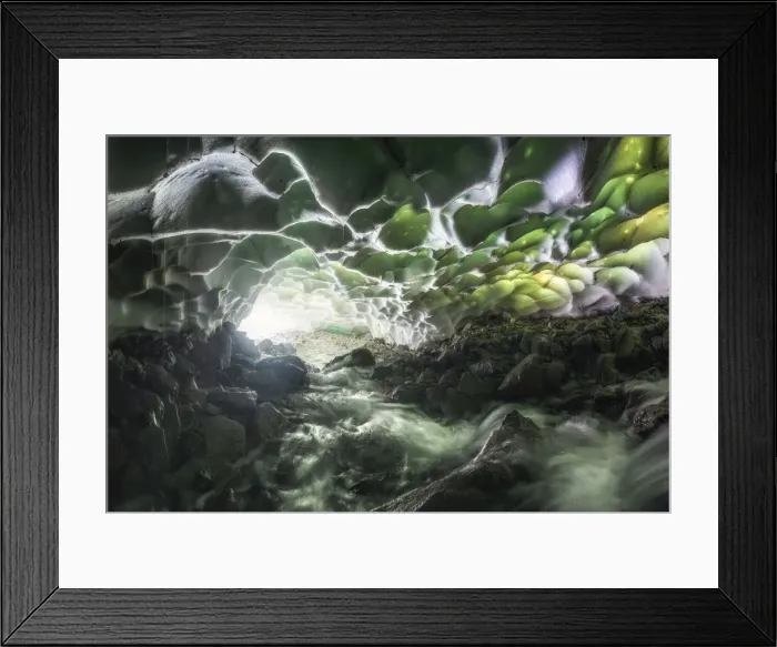 Framed Print : Ice cave under the Glacier Blanc in the Ecrins National Park (Dauphina©region