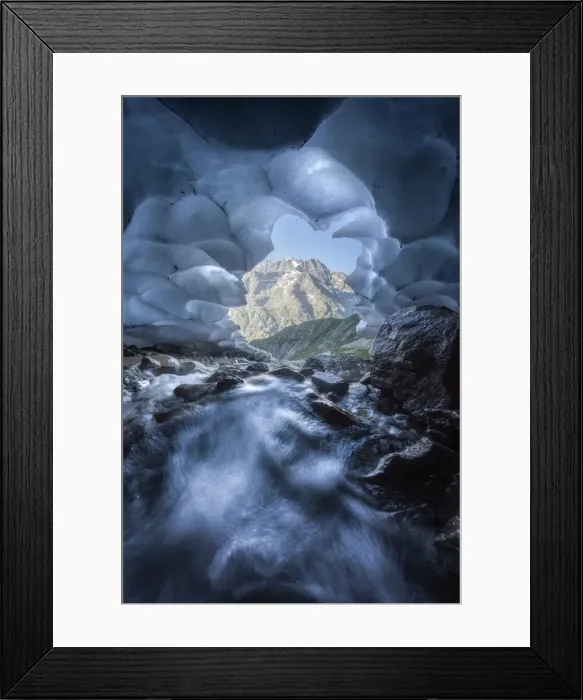 Framed Print : Ice cave Ecrins French alps, France Framed Print : Ice cave Ecrins French alps, France