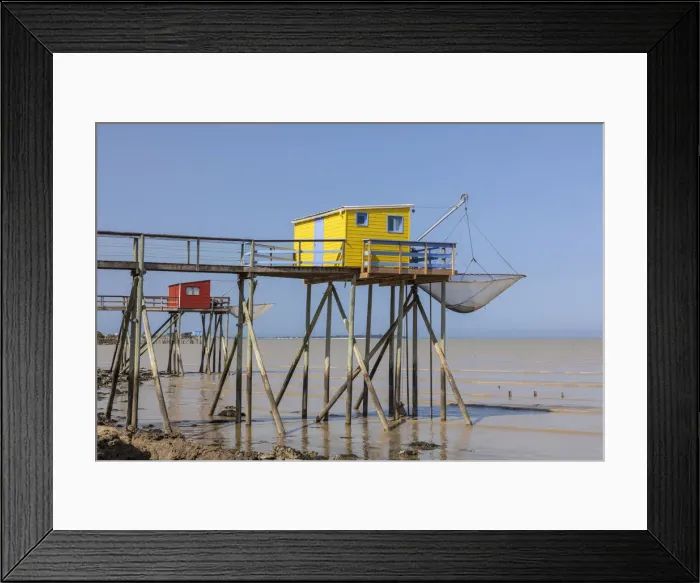 Framed Print : France, Nouvelle-Aquitaine, Charente-Maritime, Fouras, colourful stilt fishing huts Framed Print : France, Nouvelle-Aquitaine, Charente-Maritime, Fouras, colourful stilt fishing huts