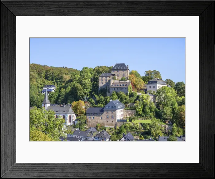 Framed Print : View at the Blankenheim church and castle, Eifel, North Rhine Westphalia, Germany Framed Print : View at the Blankenheim church and castle, Eifel, North Rhine Westphalia, Germany