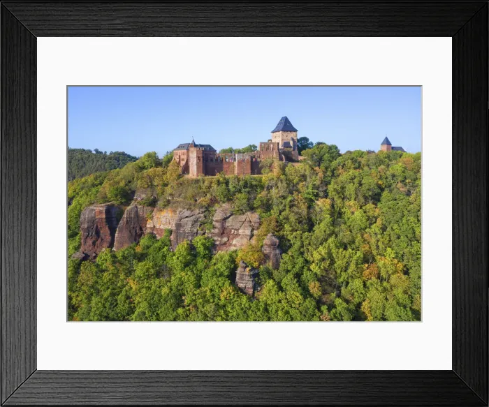 Framed Print : Aerial view at the Nideggen castle, Eifel, North Rhine Westphalia, Germany