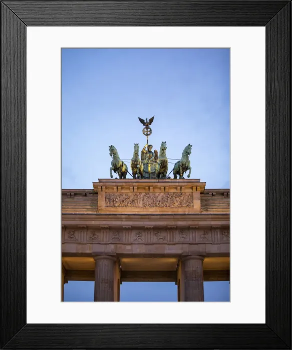 Framed Print : Quadriga statue on top of the Brandenburg Gate, Berlin, Germany