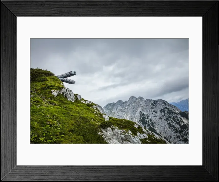 Framed Print : Zugspitze Mountain and viewing platform, Zugspitze, Wetterstein mountain range Framed Print : Zugspitze Mountain and viewing platform, Zugspitze, Wetterstein mountain range