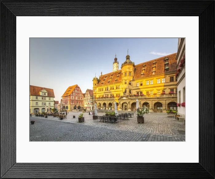 Framed Print : Town Hall, Market square, Rothenburg ob der Tauber, Germany