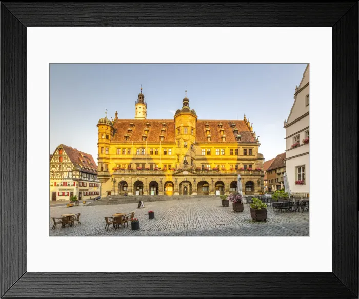 Framed Print : Town Hall, Market square, Rothenburg ob der Tauber, Germany Framed Print : Town Hall, Market square, Rothenburg ob der Tauber, Germany