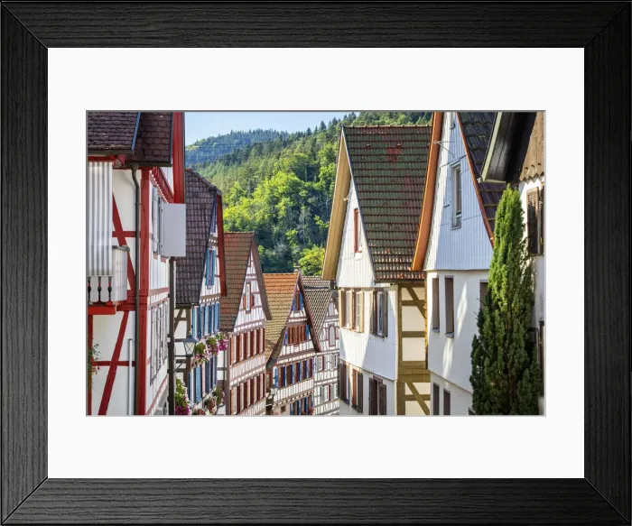 Framed Print : Half-timbered houses in Schiltach, Kinzigtal Valley, Black Forest, Baden-Wurttemberg, Germany Framed Print : Half-timbered houses in Schiltach, Kinzigtal Valley, Black Forest, Baden-Wurttemberg, Germany