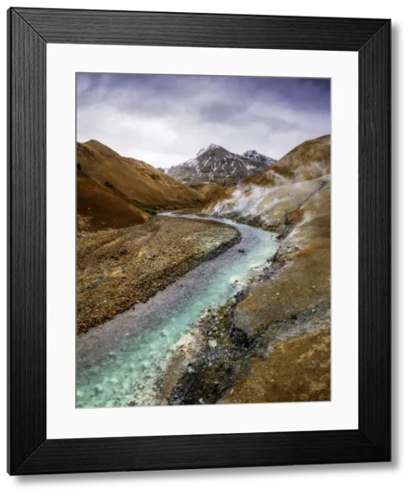 Framed Print : Geothermal steam from area Kerlingalfjoll Iceland