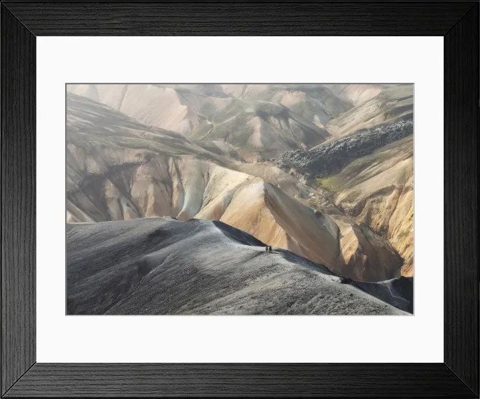 Framed Print : Hiking in Landmannalaugar area, Iceland Framed Print : Hiking in Landmannalaugar area, Iceland