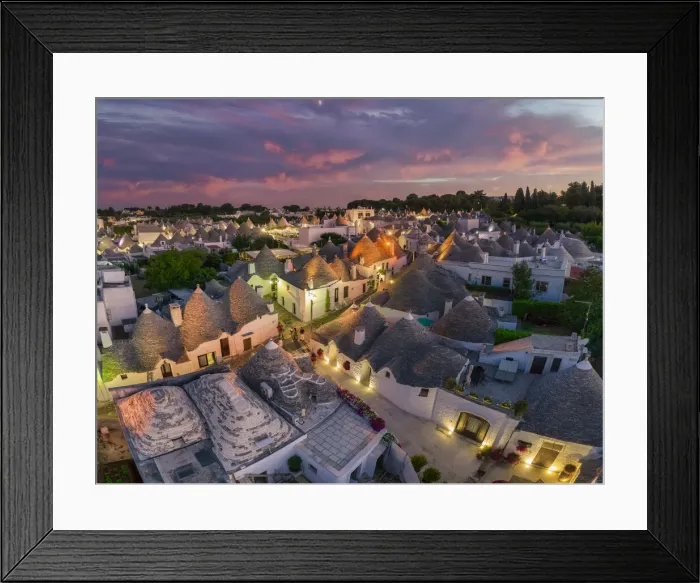 Framed Print : Italy. Apulia (Puglia). Itria Valley, Alberobello with traditional Trulli Houses Framed Print : Italy. Apulia (Puglia). Itria Valley, Alberobello with traditional Trulli Houses