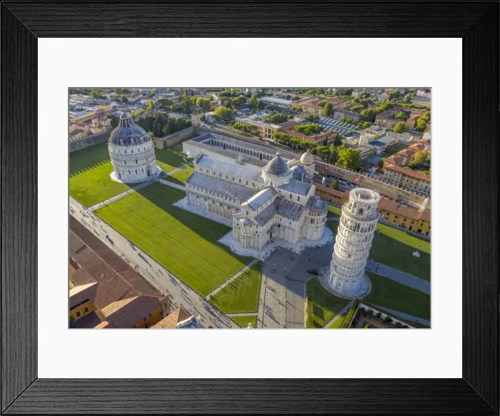 Framed Print : Italy, Tuscany, Pisa, Piazza dei Miracoli, Leaning tower and Cathedral
