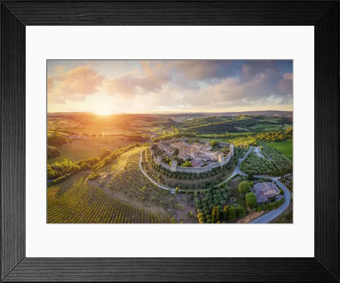 Framed Print : Italy, Tuscany, Siena Province, Monteriggioni walled town Framed Print : Italy, Tuscany, Siena Province, Monteriggioni walled town