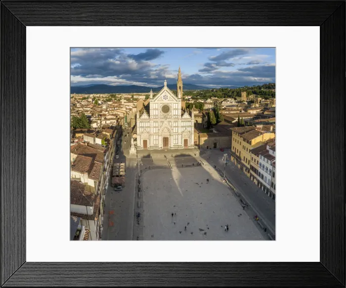 Framed Print : Italy, Tuscany, Florence, Santa Croce square and church