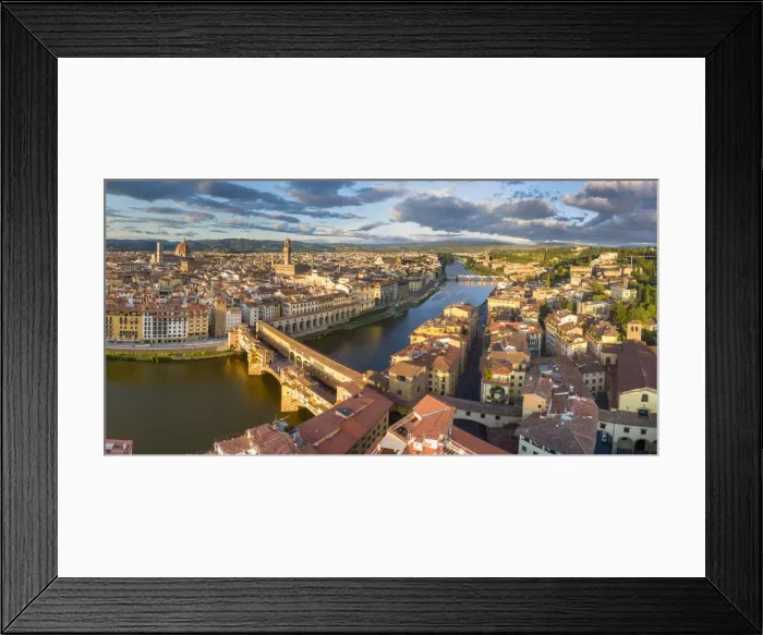 Framed Print : Italy, Tuscany, Florence, Arno river and city center Framed Print : Italy, Tuscany, Florence, Arno river and city center