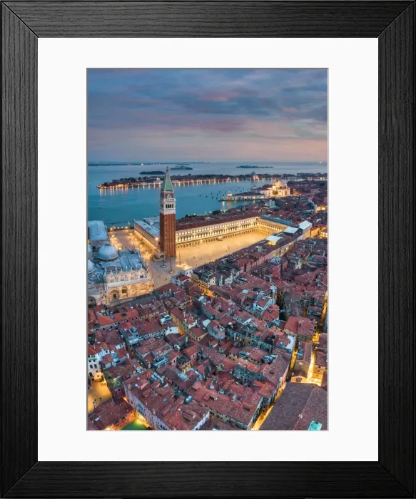 Framed Print : Italy, Veneto, Venice, Aerial view of St Marks square and city centre Framed Print : Italy, Veneto, Venice, Aerial view of St Marks square and city centre