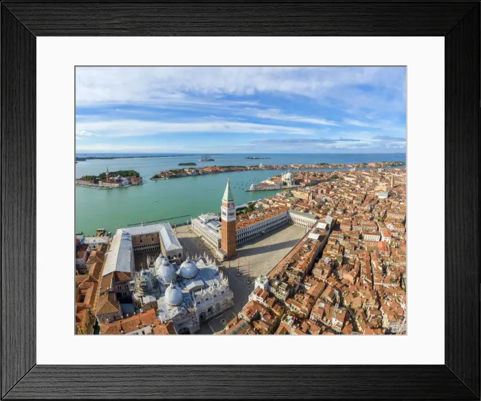 Framed Print : Italy, Veneto, Venice, Aerial view of St Marks square and city centre Framed Print : Italy, Veneto, Venice, Aerial view of St Marks square and city centre