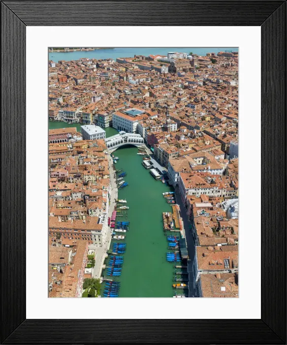 Framed Print : Italy, Veneto, Venice, Aerial view of Grand Canal and Rialto Bridge Framed Print : Italy, Veneto, Venice, Aerial view of Grand Canal and Rialto Bridge