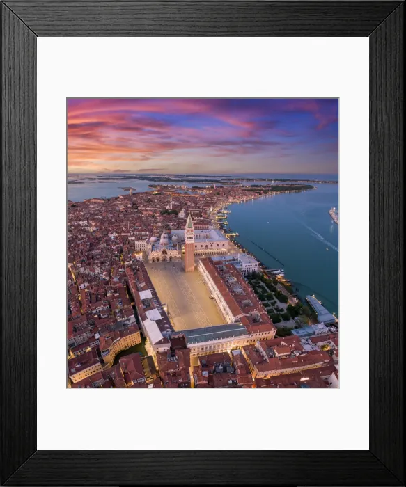 Framed Print : Italy, Veneto, Venice, Aerial view of St Marks square Framed Print : Italy, Veneto, Venice, Aerial view of St Marks square