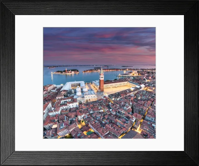 Framed Print : Italy, Veneto, Venice, Aerial view of St Marks square and city centre