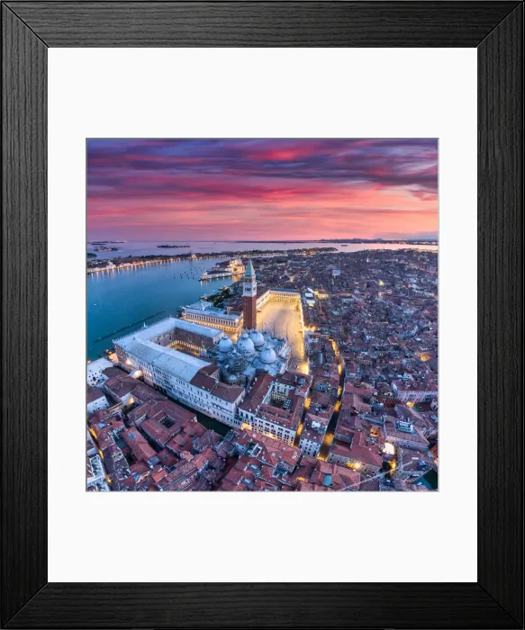 Framed Print : Italy, Veneto, Venice, Aerial view of St Marks square and city centre Framed Print : Italy, Veneto, Venice, Aerial view of St Marks square and city centre