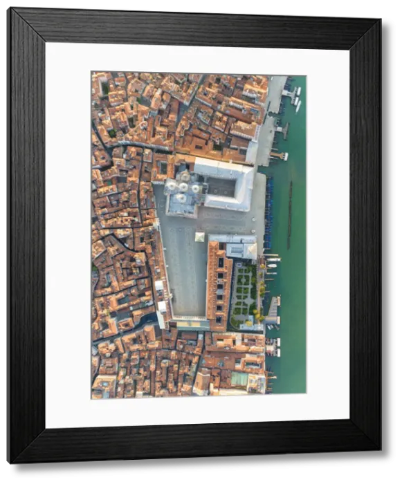 Framed Print : Italy, Veneto, Venice, Aerial view of St Marks square and city centre