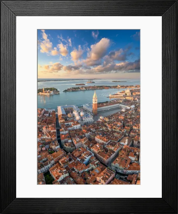 Framed Print : Italy, Veneto, Venice, Aerial view of St Marks square and city centre Framed Print : Italy, Veneto, Venice, Aerial view of St Marks square and city centre